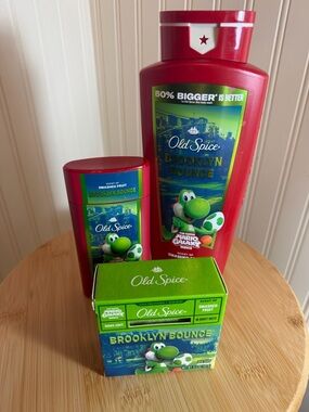 Super Mario Galaxy & Old Spice Brooklyn Bounce Yoshi Smashed Fruit Trio